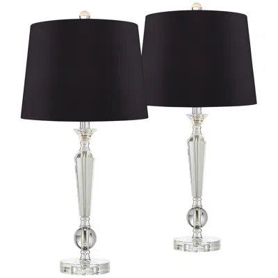 Vienna Full Spectrum Jolie 26" Black Shade Crystal Lamps Set Of 2