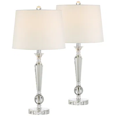 Vienna Full Spectrum Jolie Tapered Candlestick Crystal Table Lamps Set Of 2