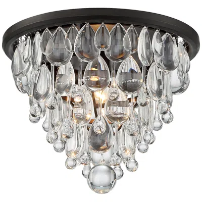 Vienna Full Spectrum Lorraine 12 1/2" Bronze And Crystal Ceiling Light