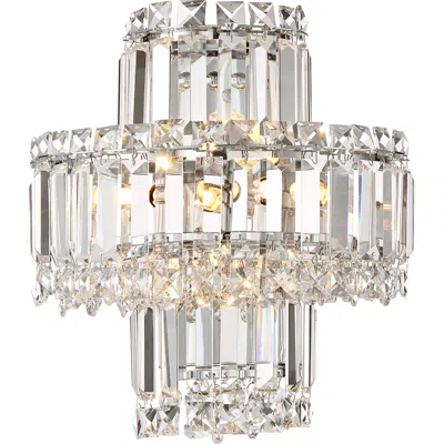 Vienna Full Spectrum Magnificence 12 1/2" High Chrome And Crystal Led Wall Sconce