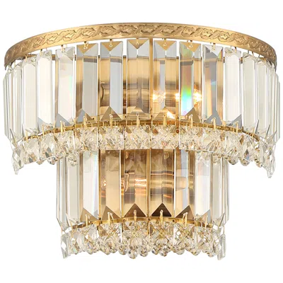 Vienna Full Spectrum Magnificence Gold 10" Wide Crystal Wall Sconce