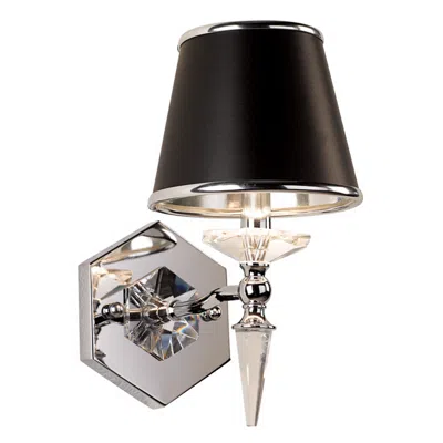 Vienna Full Spectrum Manhattan 13" High Black And Chrome Crystal Wall Sconce