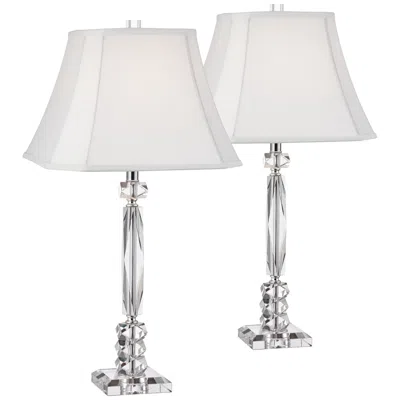 Vienna Full Spectrum Mitzie 25 1/2" Cut Crystal Column Table Lamp Set