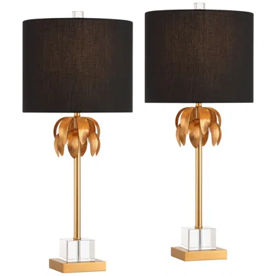 Vienna Full Spectrum Monaco 27 1/2"h Crystal Brass Table Lamp Set Of 2