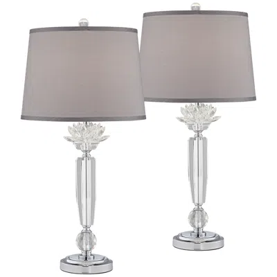 Vienna Full Spectrum Olivia 28 1/4" Crystal Column Lamps Set Of 2