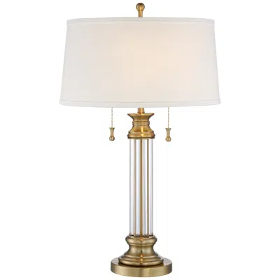 Vienna Full Spectrum Rolland 30" Brass And Crystal Lamp With Dimmer