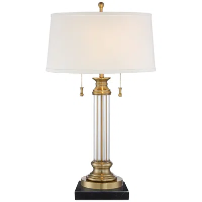 Vienna Full Spectrum Rolland 30" Crystal Lamp With Square Black Marble