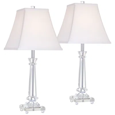 Vienna Full Spectrum Sannes 25" Crystal Column Table Lamps Set Of 2