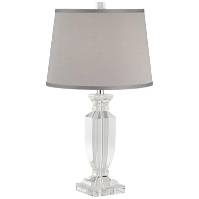 Vienna Full Spectrum Sherry Crystal Table Lamp With Gray Shade With Usb Dimmer