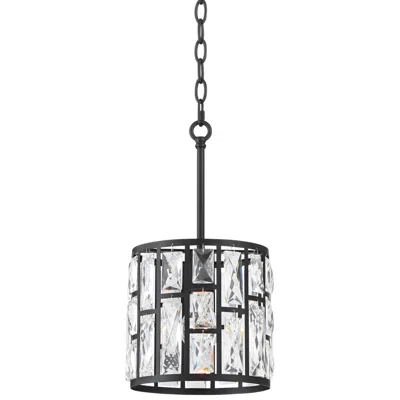 Vienna Full Spectrum Sofie 8" Black And Crystal Mini Pendant Light