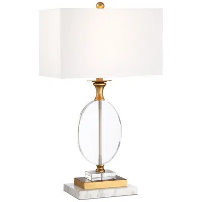 Vienna Full Spectrum Valerie 28" Crystal Lamp With White Marble Riser