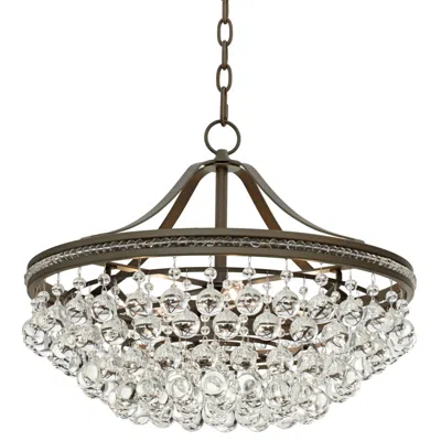 Vienna Full Spectrum Wohlfurst 20 1/4" Bronze Crystal Pendant Light