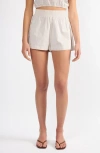 Viens Avec Moi Everyday Stripe Cotton Shorts In Brown