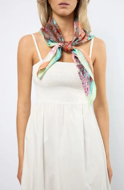 Viens Avec Moi Floral Dream Large Silk Square Scarf In Multi