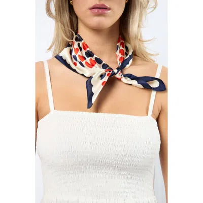 Viens Avec Moi Hearts Mini Silk Square Scarf