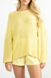 Viens Avec Moi Lightweight Relaxed Fit Sweater In Yellow
