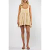 Viens Avec Moi Linen Blend Babydoll Mini Sundress