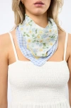 Viens Avec Moi Picnic Flowers Mini Silk Scarf