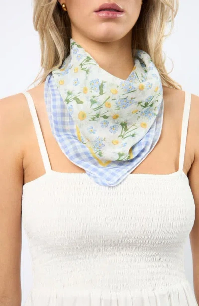 Viens Avec Moi Picnic Flowers Mini Silk Scarf