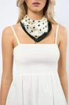 Viens Avec Moi Polka Dot Mini Silk Square Scarf
