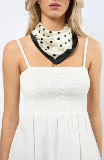 Viens Avec Moi Polka Dot Mini Silk Square Scarf