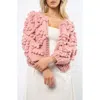 Viens Avec Moi Popcorn Cardigan In Pink