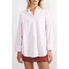 Viens Avec Moi Seaside Stripe Button-up Shirt In Pink