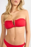 Viens Avec Moi Strapless Bikini Top In Red