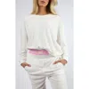Viens Avec Moi Terry Cloth Sweatshirt In White