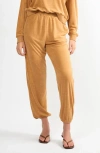 Viens Avec Moi Terry Lounge Pants In Brown