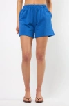 Viens Avec Moi The Lakeside Set Cotton Graphic Sweat Shorts In Blue
