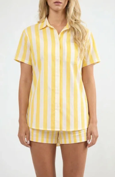 Viens Avec Moi The Paloma Stripe Shirt In Yellow