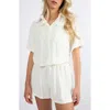 Viens Avec Moi The Terry Button-up Shirt & Shorts Set