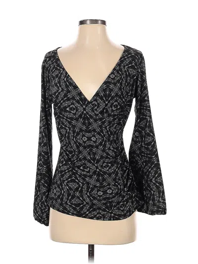 Pre-owned Viereck Long Sleeve Top Black Plunge Neckline Tops