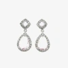Vieste Rosa Halo Womens Green Crystal Pear Drop Earrings In Pink