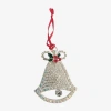 Vieste Rosa Rhinestone Bell Christmas Ornament In Silver