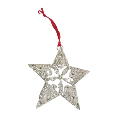 Vieste Rosa Rhinestone Star Christmas Ornament In Silver