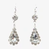 Vieste Rosa Womens Crystal Round Drop Earrings In Silver