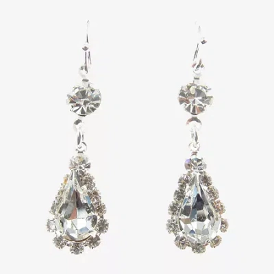 Vieste Rosa Womens Crystal Round Drop Earrings In Silver