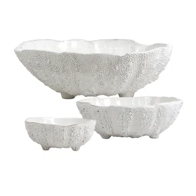 Vietri "acquatico" Sea Urchin Bowl From Italy In White