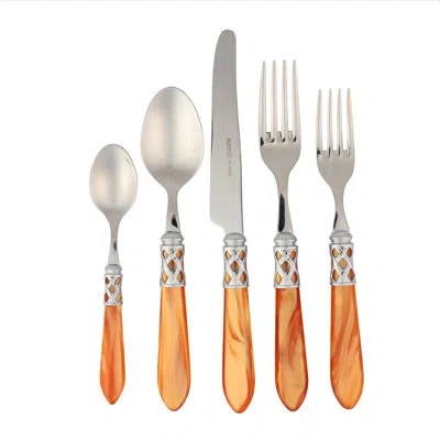 Vietri Aladdin 5 Piece Flatware Set In Orange