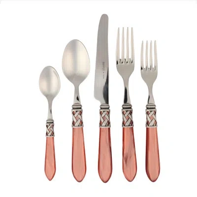 Vietri Aladdin 5 Piece Stainless Steel Flatware Set In Rose