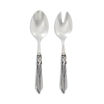 Vietri Aladdin Antique 2-piece Salad Server Set In Antique Light Gray