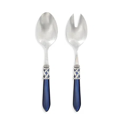 Vietri Aladdin Antique 2-piece Salad Server Set In Blue