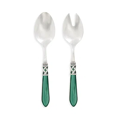 Vietri Aladdin Antique 2-piece Salad Server Set In Brilliant Green