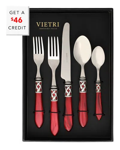 Vietri Aladdin Antique 20pc Flatware Set With $46 Credit In Red