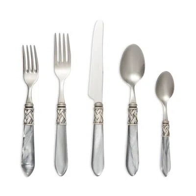 Vietri Aladdin Antique Five Piece Place Setting In Light Gray