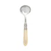 Vietri Aladdin Brilliant Aqua Sauce Ladle In Antique Ivory
