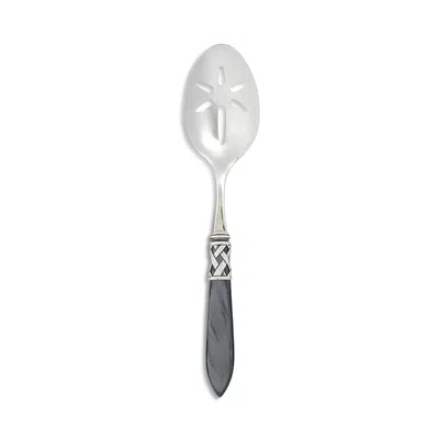 Vietri Aladdin Antique Slotted Serving Spoon In Charcoal