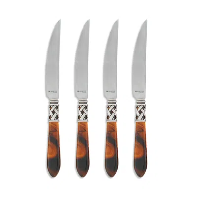 Vietri Aladdin Antique Steak Knives, Set Of 4 In Antique Tortoiseshell